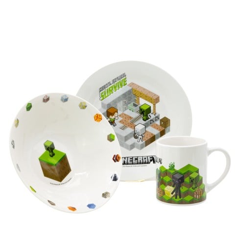 Stor – Keramikk gavesett 3 deler – Minecraft