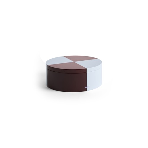 HAY - Tin Container Rund Ø20 cm - Vinröd & Isblå