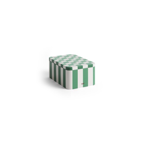 HAY - Tin Container Liten L17 cm - Grön & Offwhite