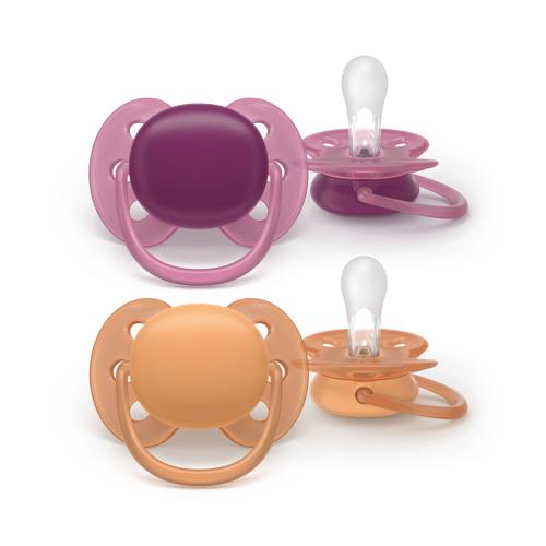 Avent - Ultra soft soother, 18+m, lyserød