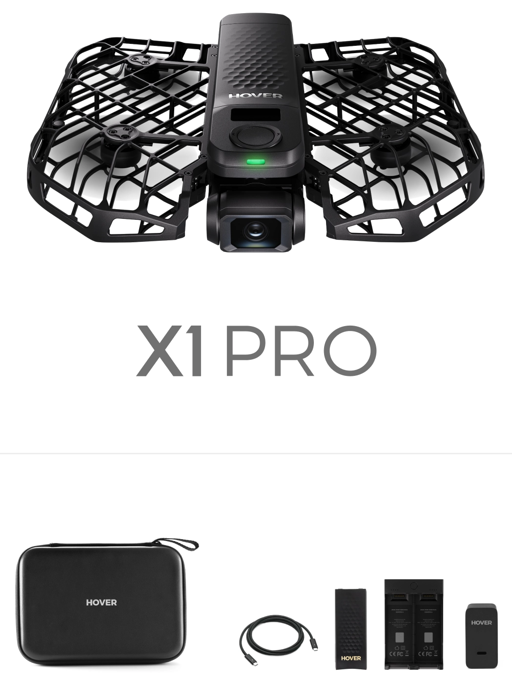 HOVERAir - X1 Pro Basic Combo Drone - Sort