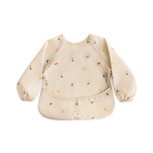 Mushie - Langærmet Hagesmæk - Dinos - 6-24 months