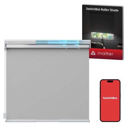 SwitchBot Roller Shade Grå M – Justerbart smart mörkläggningsrullgardin