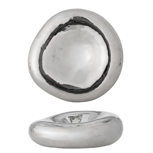 Bloomingville - Shine Bowl - Silver - Stoneware