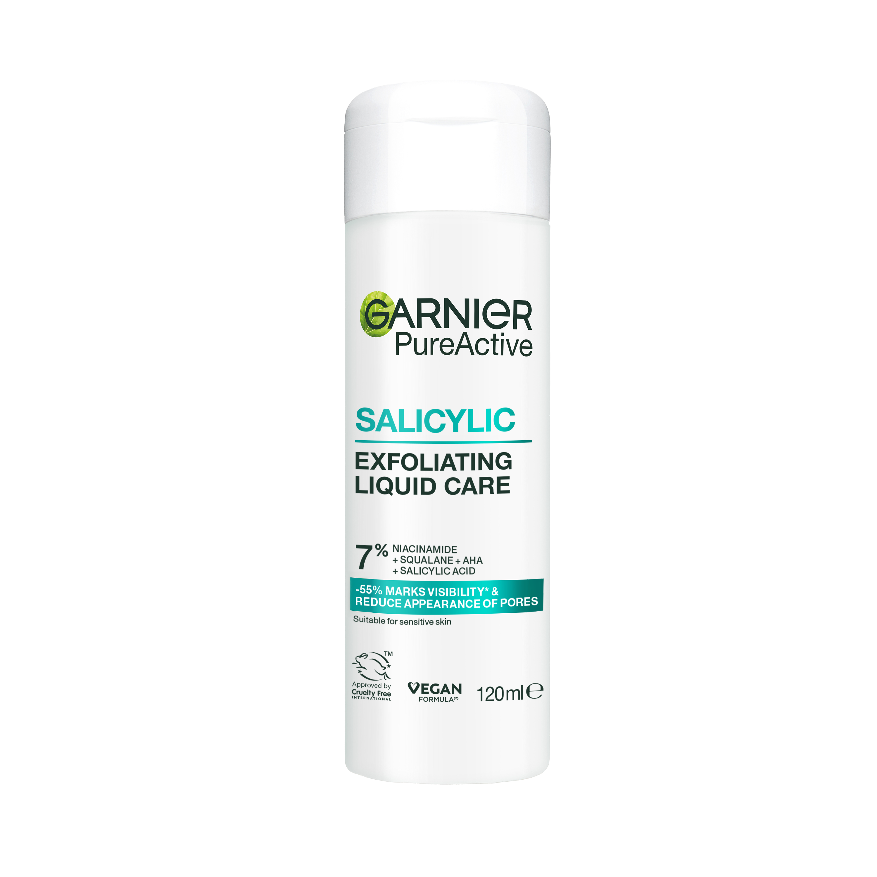 Garnier - PureActive Salicylic Exfoliating Liquid Care Kasvovesi epäpuhtaalle iholle - 120 ml