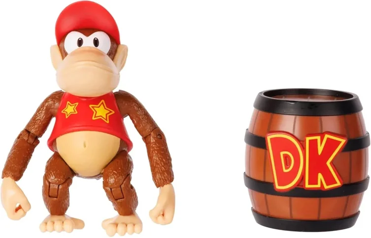 Super Mario - Diddy Kong 10 cm Figure w. Barrel (432964)