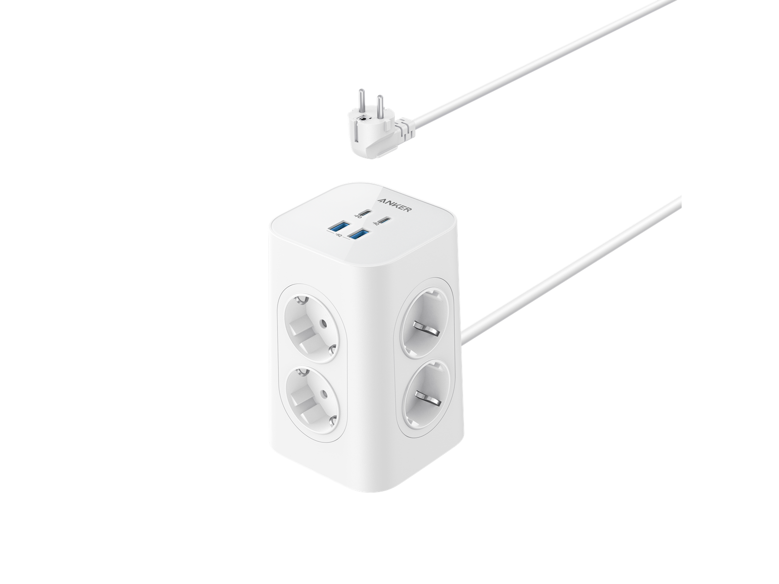 Anker - USB-stikdåse (12-i-1, 20 W) - Hvid