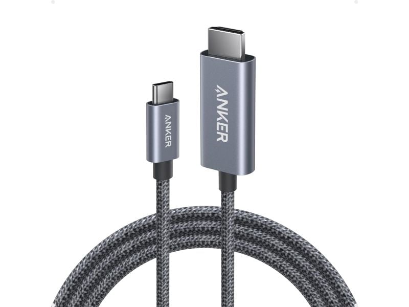 Anker - Nano USB-C - HDMI-kaapeli (1,8 m, 4K, punottu) - musta