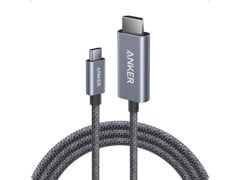 Anker – Nano USB-C til HDMI-kabel (1,8 m, 4K, flettet) – svart
