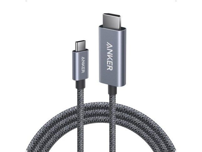 Anker – Nano USB-C till HDMI-kabel (1,8 m, 4K, flätad) – svart