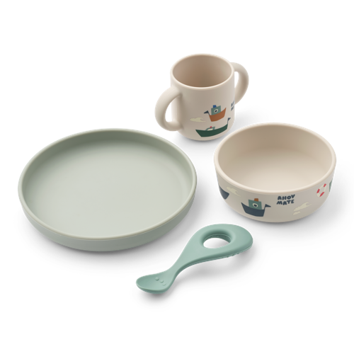 Liewood - Vivi Printed Tableware Set - Sailing / Sandy - One size