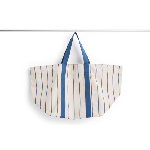 HAY - Outdoor Market Picnic Bag - Medium - Beige med Blå Rand