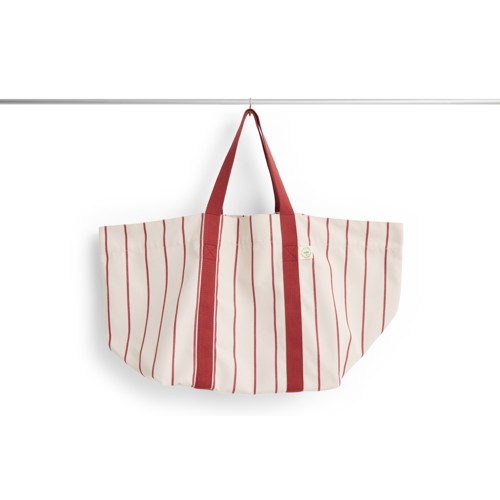 HAY - Outdoor Market Picnic Bag - Medium - Beige med Röd Rand