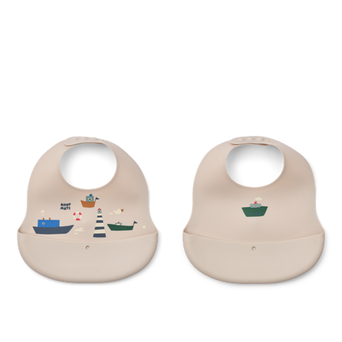 Liewood - Ember Printed Bib - Sailing / Sandy - One size
