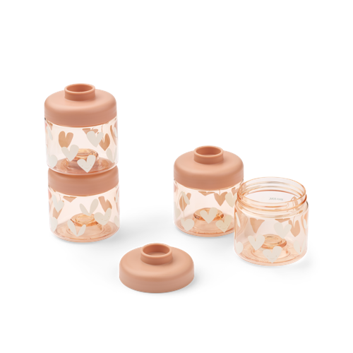 Liewood - Dominique Food Tritan Boxes - Sweethearts / Pale tuscany - 100 ml 4-Pack