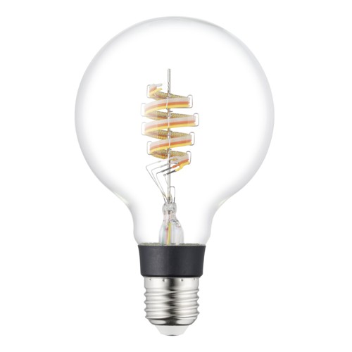 EGLO CONNECT-Z E27 LED G95 – Smart Klar Globlampa med Spiral och RGB, Zigbee, Matter & Thread