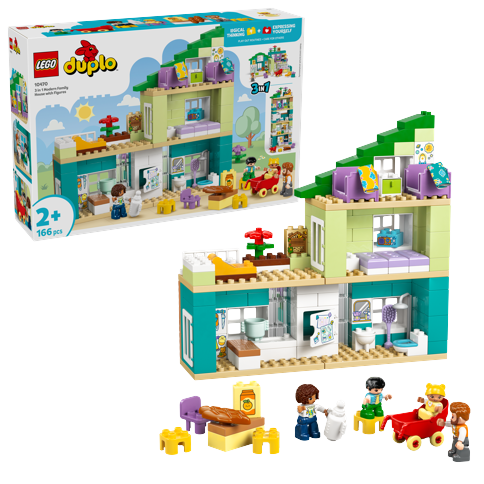 LEGO - DUPLO Town - Modernes Familienhaus mit Figuren – 3-in-1-Set (10470)