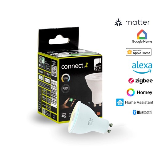 EGLO CONNECT-Z GU10 LED-lampa – Justerbart Vitt Ljus, Dimbar, Zigbee, Matter & Thread Kompatibel