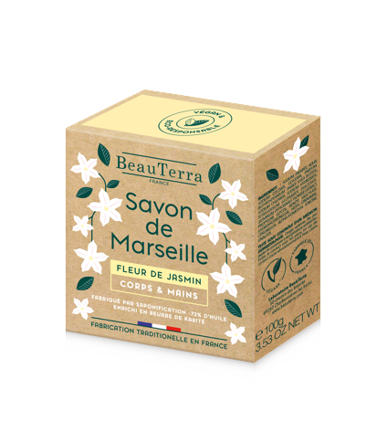 BeauTerra - Marseille Solid Soap - Fleur de Jasmin - 100