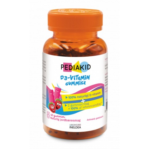 Pediakid - Gummies Vitamin D3 - Strawberry 60 stk.