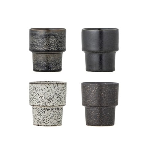 Bloomingville - 4er-Set - Ewan Espressotasse - Braun