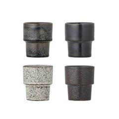 Bloomingville - 4er-Set - Ewan Espressotasse - Braun