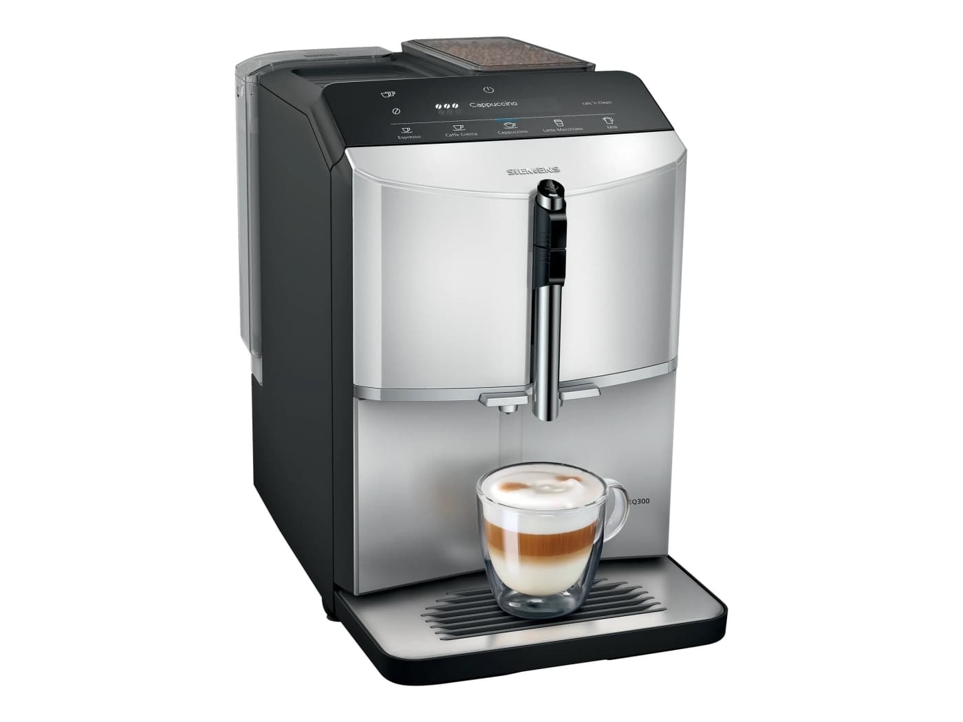 Siemens EQ300 Fuldautomatisk Kaffemaskine – Dagslys Sølv (TF303E01)