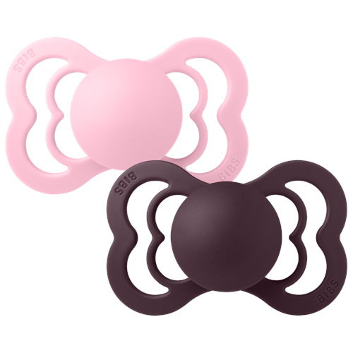 BIBS - Pacifier Supreme - Baby Pink/Plum - Size 2