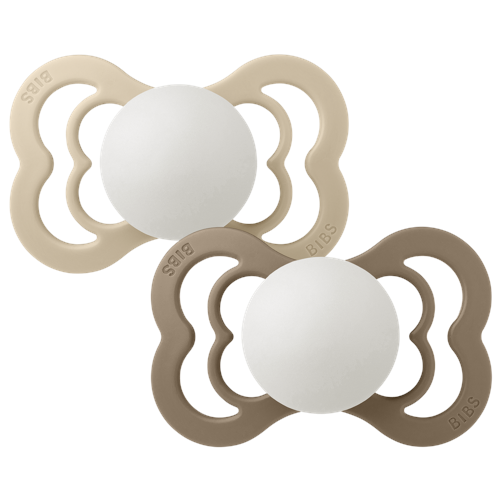 BIBS - Pacifier Supreme - Vanilla Glow/Dark Oak Glow - Size 2