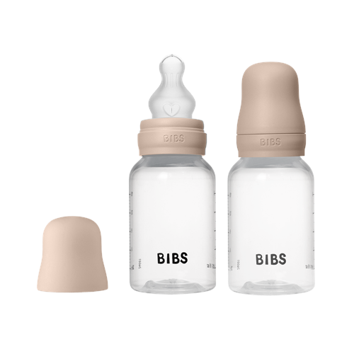 BIBS - Baby Bottle Round Silicone 2 pack Slow Flow - Blush - 150 ml