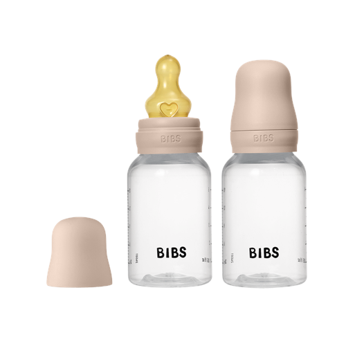 BIBS - Baby Bottle Round Latex 2 Pack Slow Flow - Blush - 150 ml