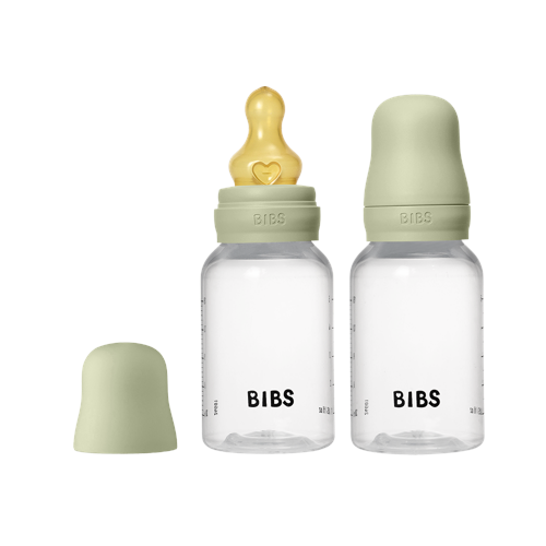BIBS - Baby Bottle Round Latex 2 Pack Slow Flow - Sage - 150 ml