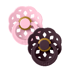BIBS - Pacifier Boheme - Baby Pink/Plum - Size 2