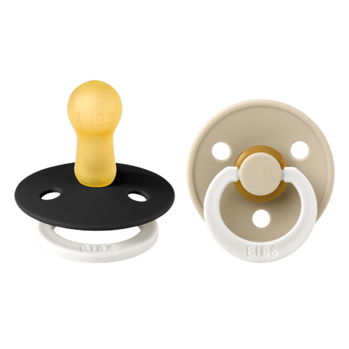 BIBS - Pacifier Colour 2 PACK - Black GLOW/Vanilla GLOW - Size 2