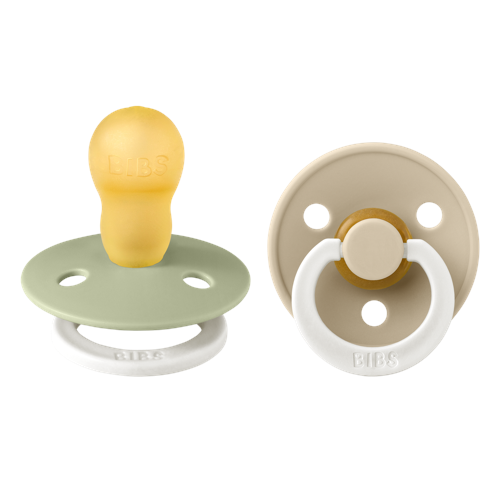 BIBS - Pacifier Colour 2 Pack - Sage GLOW/Vanilla GLOW - Size 3