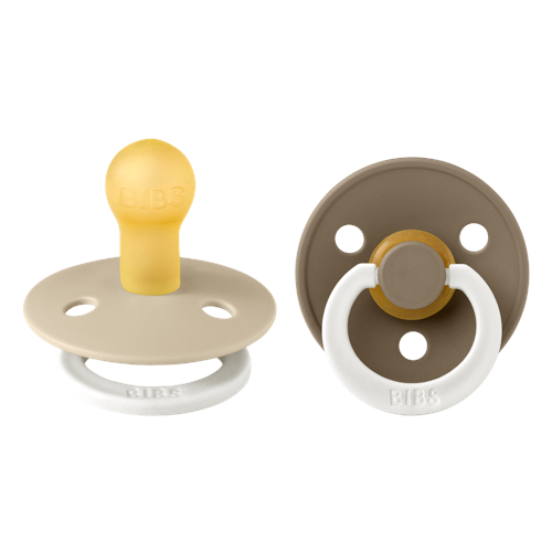 BIBS - Pacifier Colour 2 PACK - Vanilla GLOW/Dark Oak GLOW - Size 1