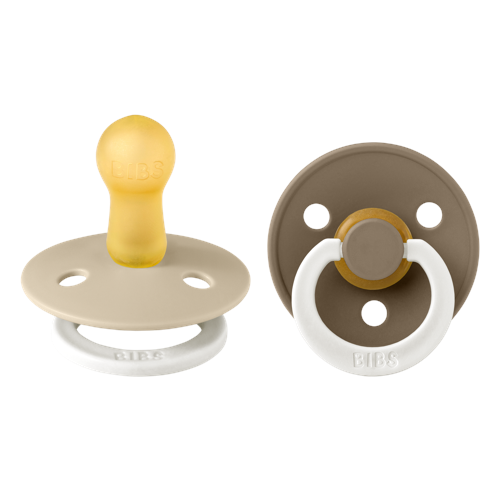 BIBS - Pacifier Colour 2 PACK - Vanilla GLOW/Dark Oak GLOW - Size 2