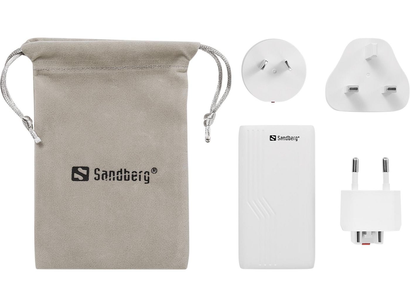 Sandberg - 4-i-1 rejseoplader 2xUSB-C 65W