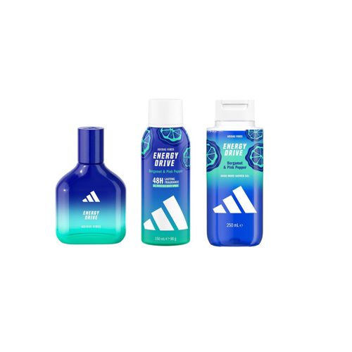 Adidas - Vibes Energy Drive Deo Spray 150 ml + Eau De Parfum 50 ml + Shower Gel 250 ml