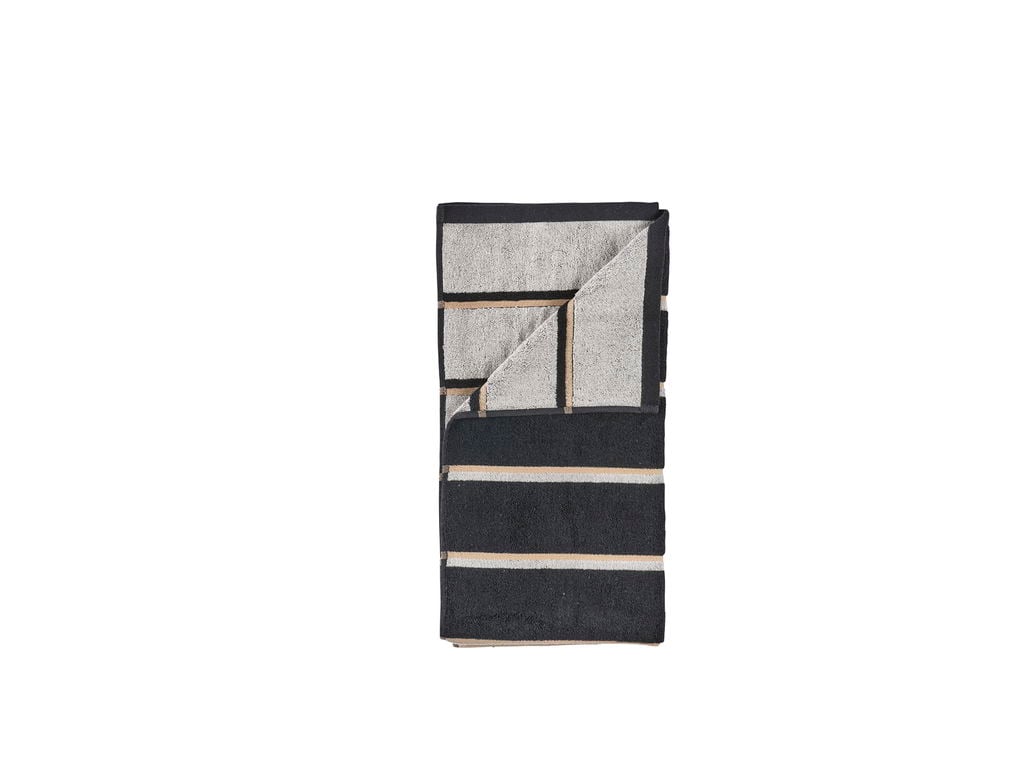 Zone Denmark – Sauna Håndklæde 100x50 Cm – Sort, Lysegrå, Camel