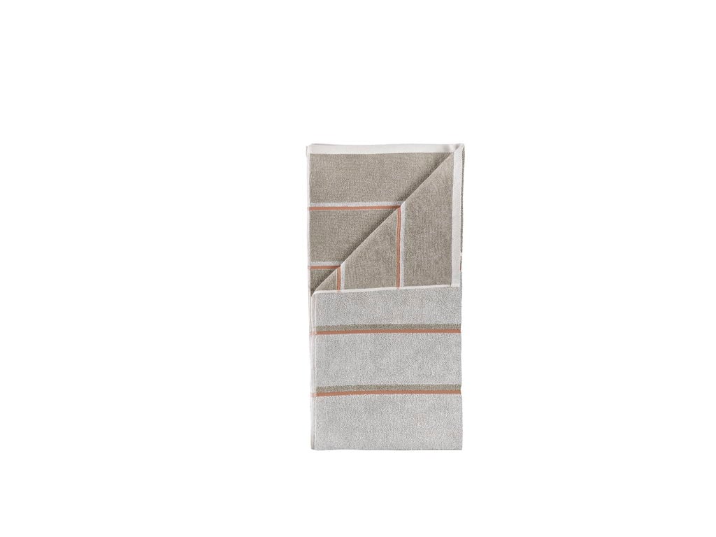 Zone Denmark – Sauna Håndklæde 100x50 Cm – Lysegrå, Eukalyptus, Terrakotta