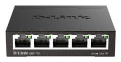 D-Link - DGS-105 - 5-Port-Gigabit-Desktop-Switch mit Metallgehäuse, 10/100/1000 Mbit/s, Schwarz