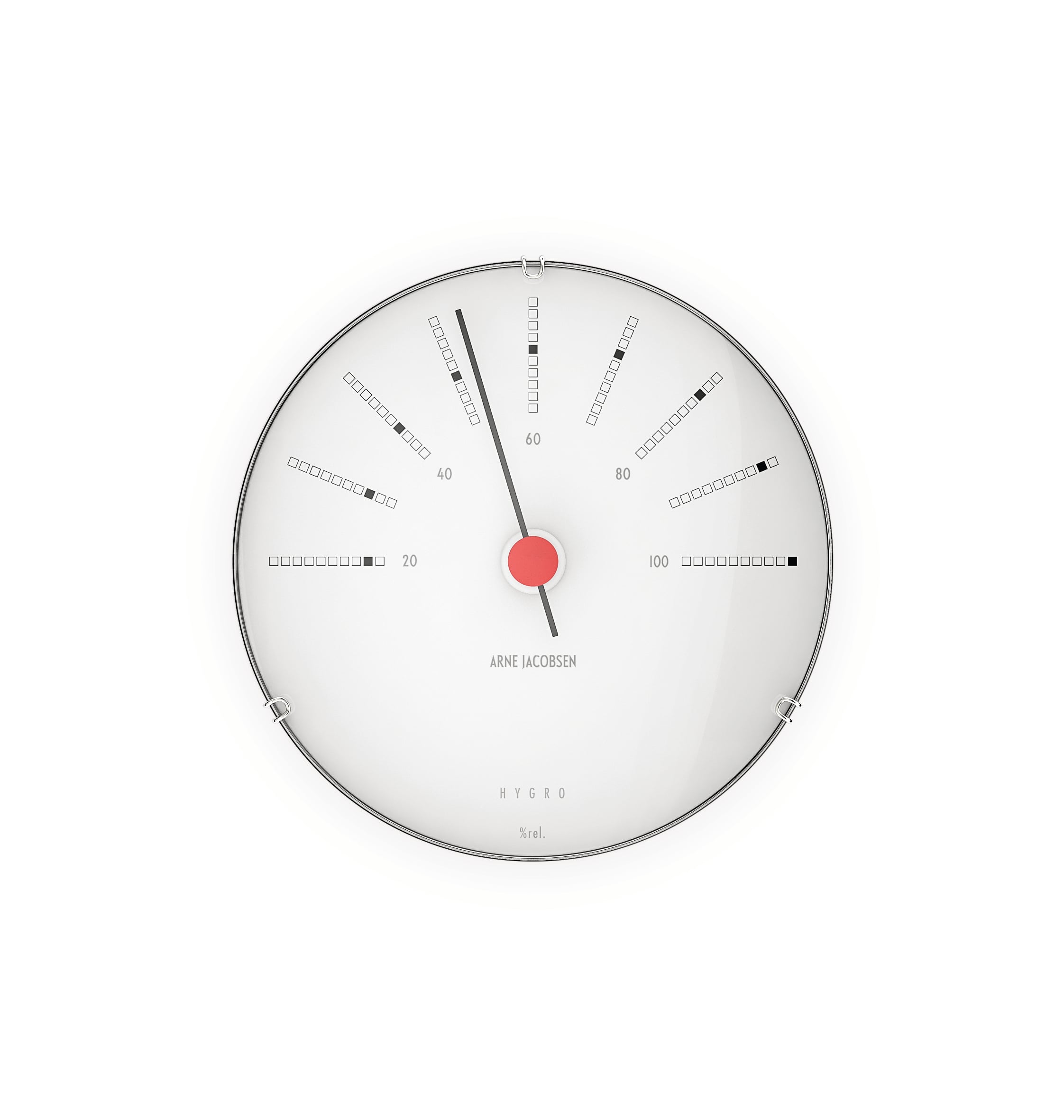 Arne Jacobsen - Bankers Hygrometer - Hvid/Sort/Rød - Ø12 cm
