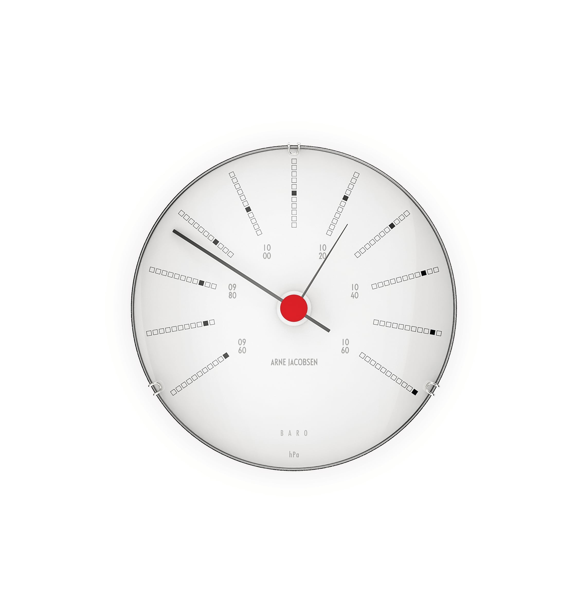Arne Jacobsen - Bankers Barometer - Hvid/Sort/Rød - Ø12 cm