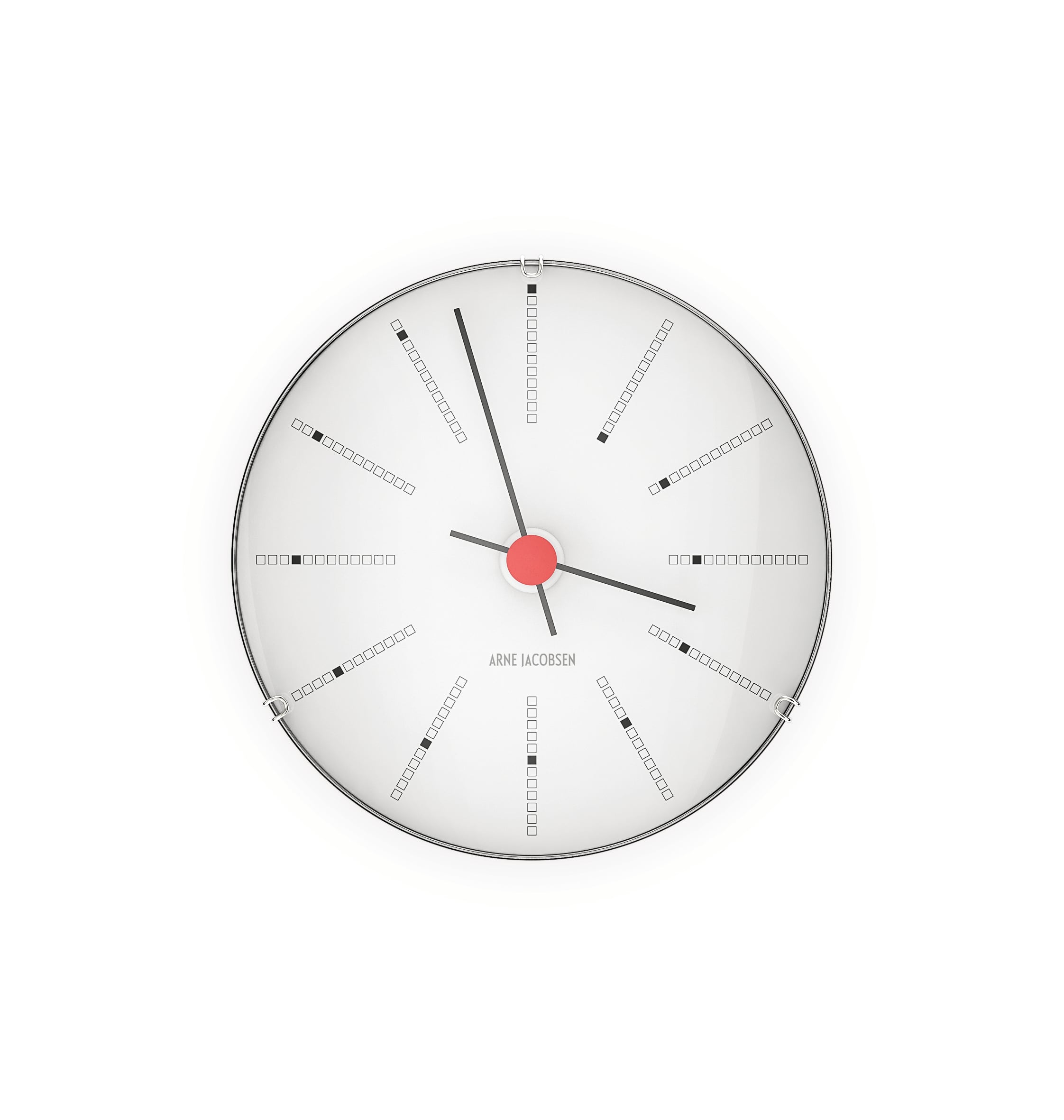 Arne Jacobsen - Bankers Vægur - Hvid/Sort/Rød - Ø12 cm