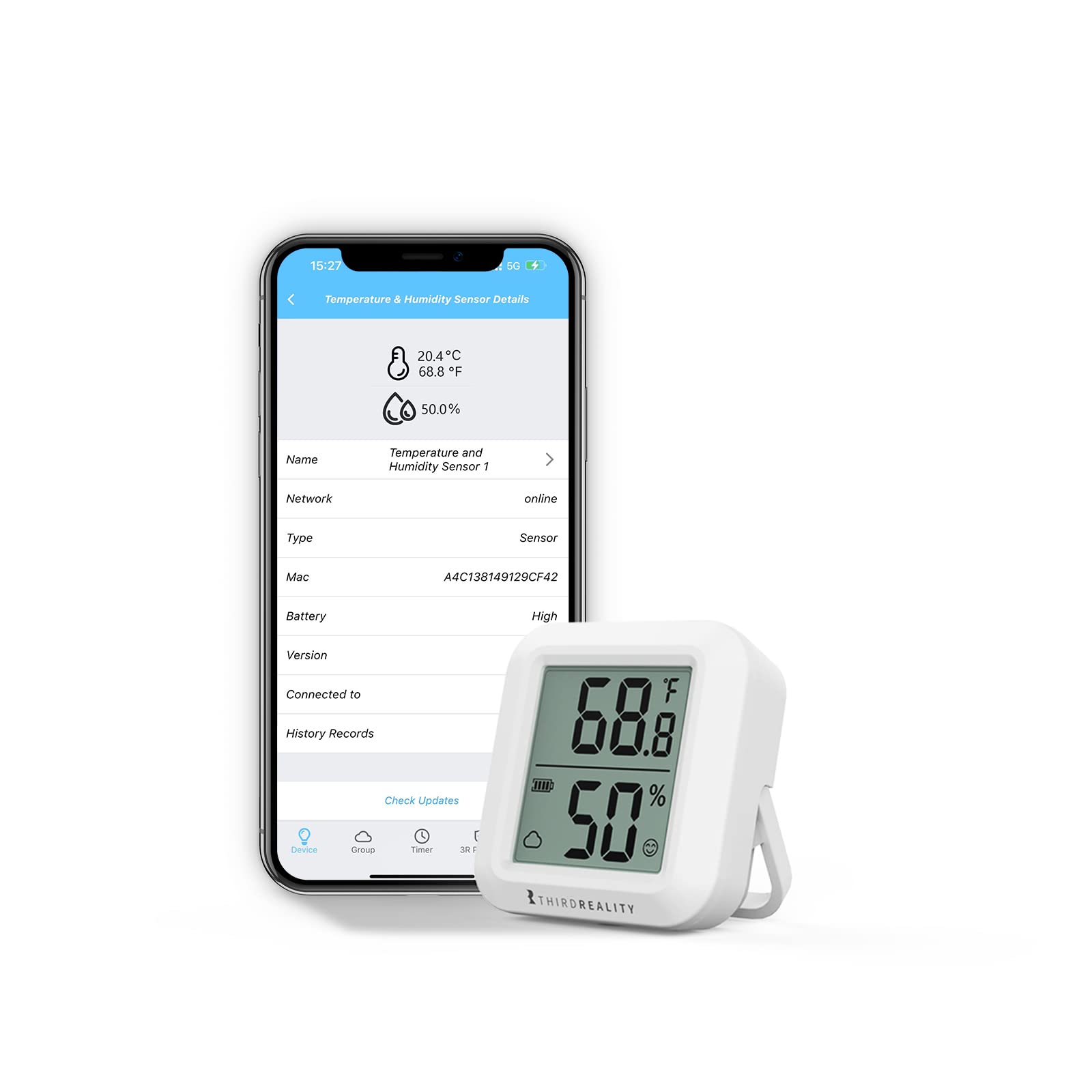 ThirdReality Zigbee Lämpötila- ja Kosteusanturi LCD-Näytöllä