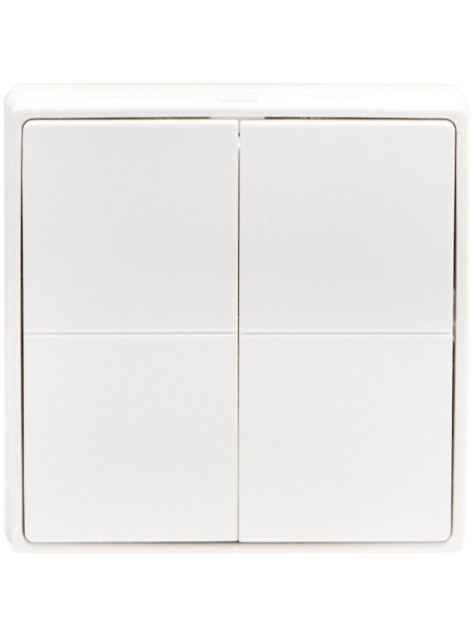 Shelly BLU Wall Switch 4 ZB – Standalone draadloze vier-knops slimme wandschakelaar met Bluetooth & Zigbee – Wit