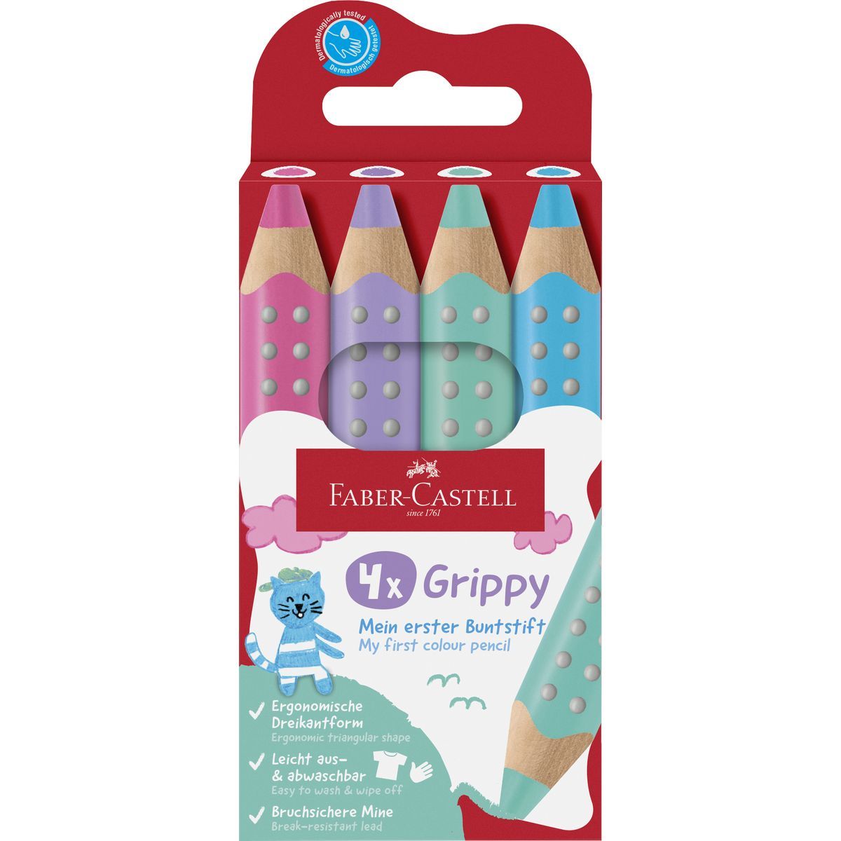 Faber-Castell – Grippy Pencil Pastel – 4 Asst.