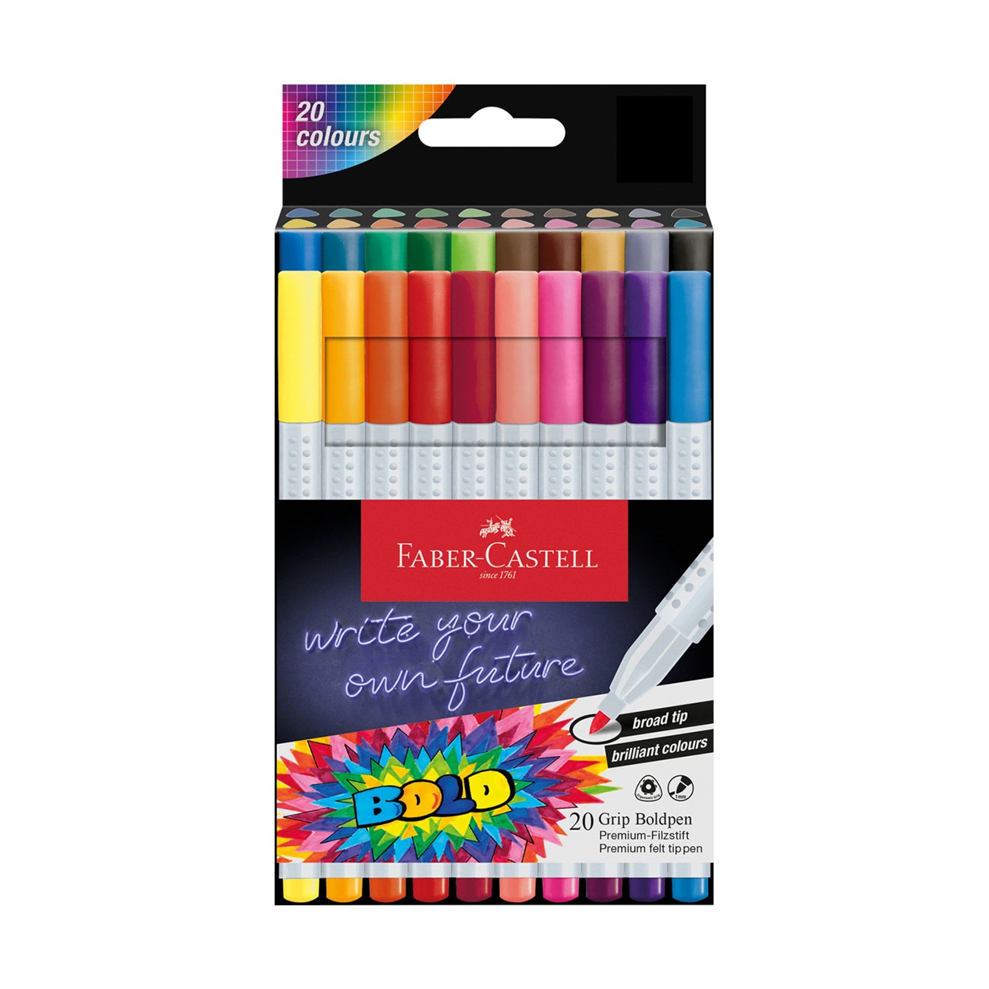 Faber-Castell – Grip Boldpen Sæt – 20 stk. (155318)