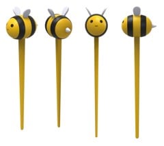 Winkee - Chopsticks - Bee Food Pick Set - Vibrant Yellow and Black - Approximately 3 inches